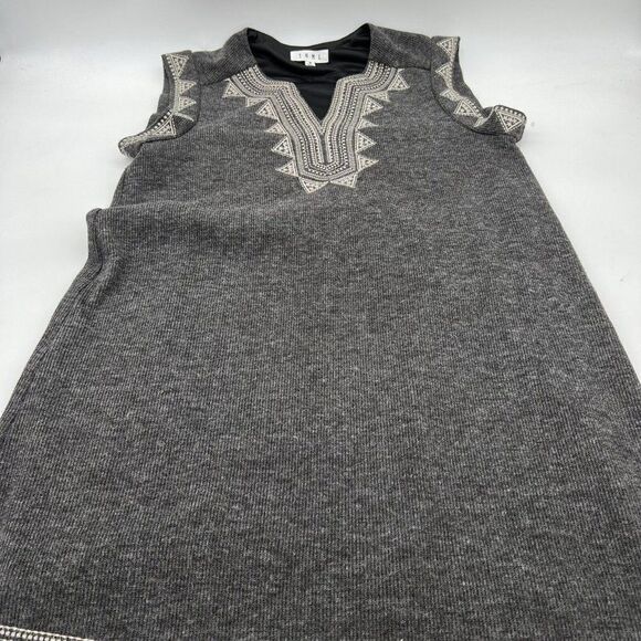 THML Pariya Gray Embroidered Knit Mini Dress Size Medium - Picture 1 of 6